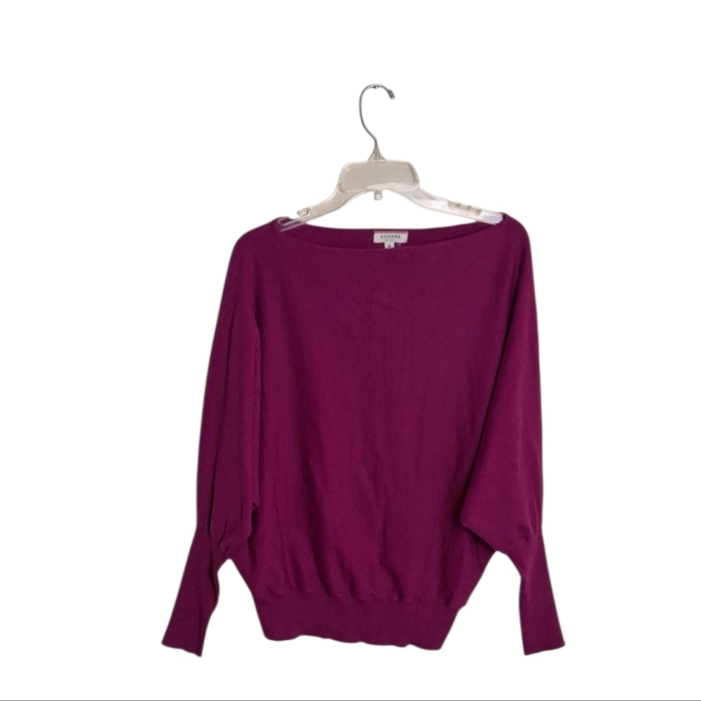 ANDREE BY UNIT Magenta Crew Neck Sweater